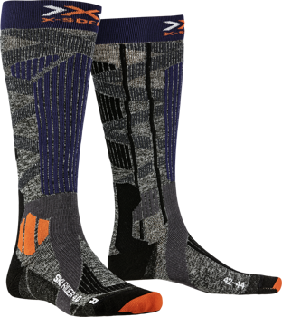Ski socks X-SOCKS Ski Rider 4.0 Stone Grey/Melange Blue - 2022/23