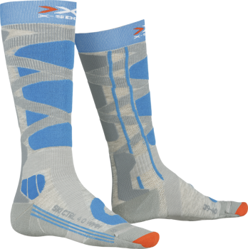 Ski socks X-Socks Ski Control 4.0 Women Grey Melange/Turquoise - 2023/24