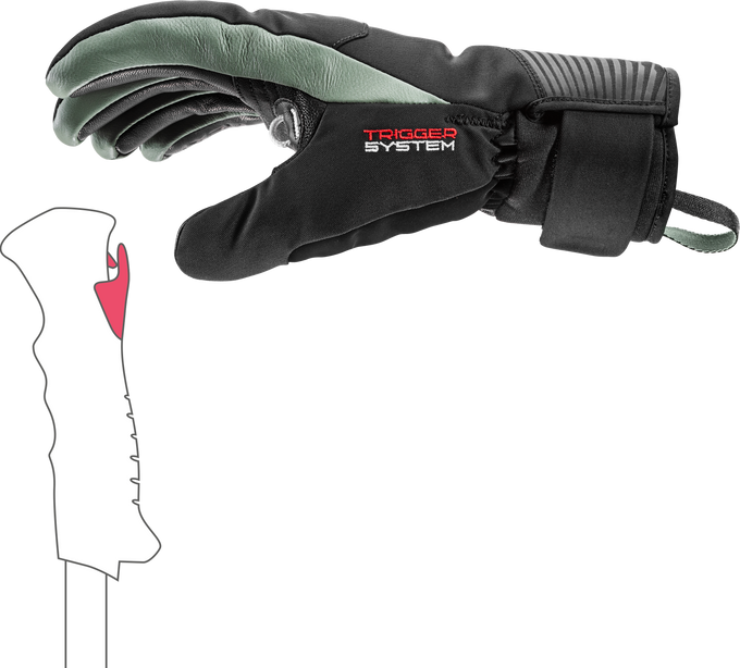 Handschuhe LEKI Sparrow 3D Women Black/Dust/Green - 2025/26