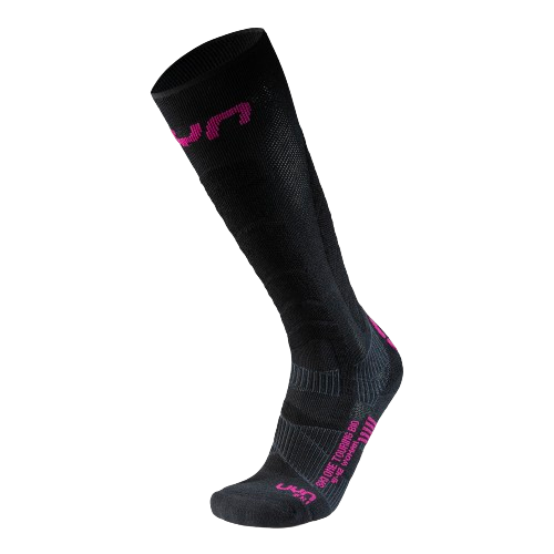 Ski socks UYN Women Ski Touring One Bio Socks Black/Pink Yarrow - 2025/26
