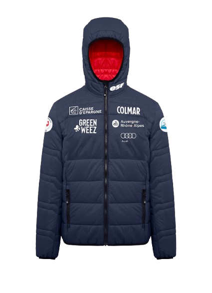 Men's down jacket Colmar Replica Quilted Hoodie Jacket Navy/Rosso - 2025/26