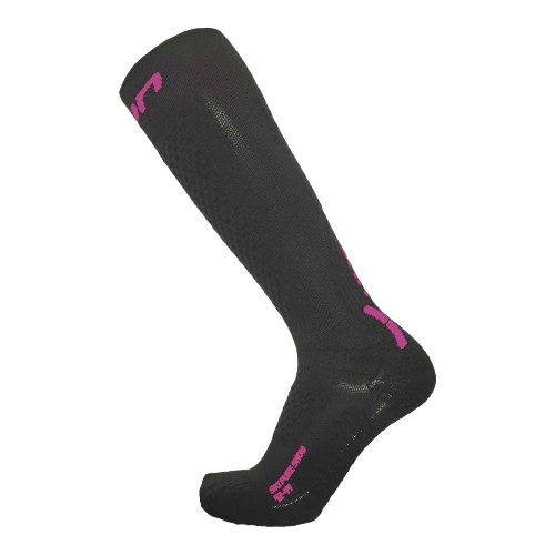 Skisocken UYN Woman Ski One Pure Snow Socks Black/Pink - 2025/26