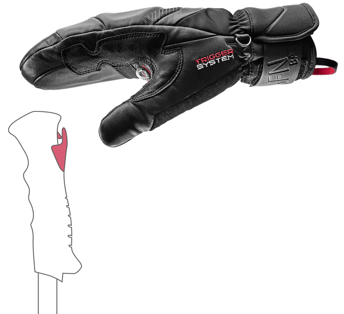 Gloves LEKI Griffin Base 3D Mitt Black - 2025/26