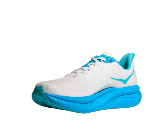 Man Schuhe Hoka Mach 6 White/Skyward Blue