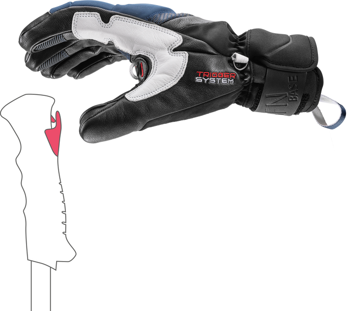 Gloves LEKI Griffin Base 3D Black/Marine - 2025/26