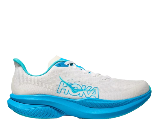 Man Schuhe Hoka Mach 6 White/Skyward Blue