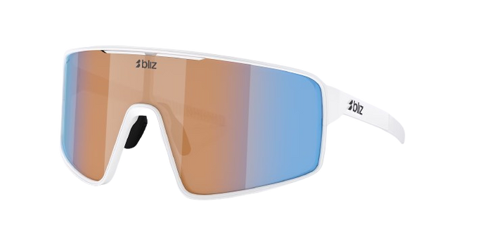 Sonnenbrille BLIZ P001 Frame Matte White with N_O_N Coral/Orange Mirror Blue Lenses