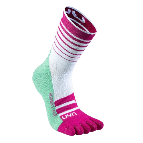 Outdoor Socken UYN Woman Runner's Five Socks White/Fuchsia/Green