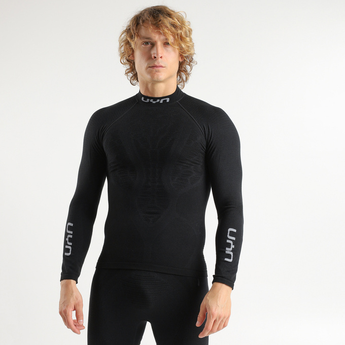 Thermal underwear UYN Man Elevatyon Biomorph UW Shirt Long SL Turtle New Neck Black - 2025/26