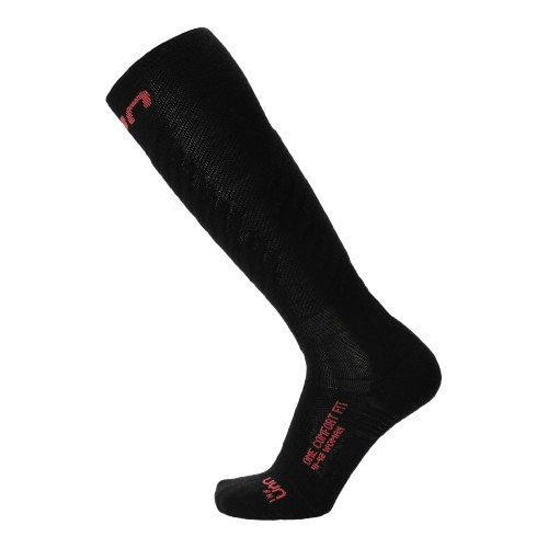 Ski socks UYN Woman Ski One Comfort Fit Black/Pink - 2025/26