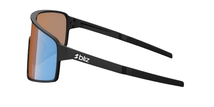 Sunglasses BLIZ P001 Matte Black Frame / Coral/Orange Mirror Blue Lenses