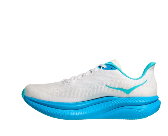 Man Schuhe Hoka Mach 6 White/Skyward Blue