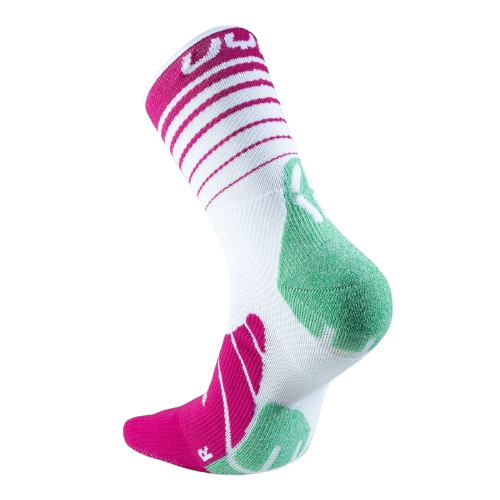 Outdoor Socken UYN Woman Runner's Five Socks White/Fuchsia/Green