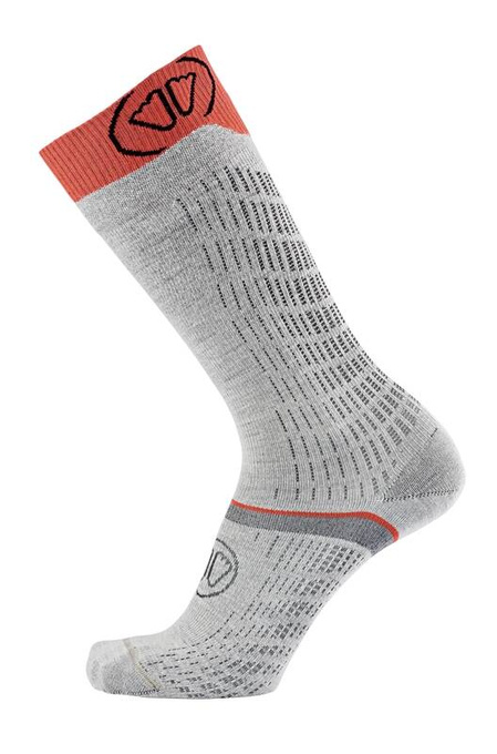 Ski socks Sidas Ski Merino Performance Light Grey/Coral - 2025/26
