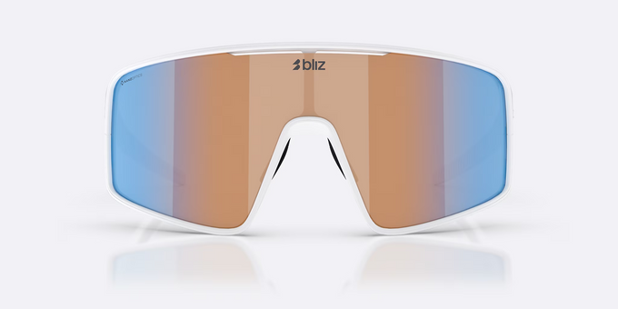 Sonnenbrille BLIZ P001 Frame Matte White with N_O_N Coral/Orange Mirror Blue Lenses