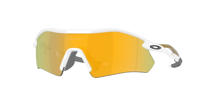 Sunglasses Oakley Radar Plate Polished White/Gold Frame/Prizm 24K Polarized Lenses