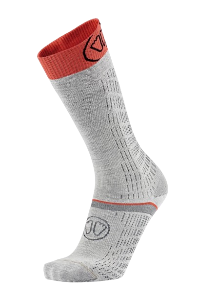 Ski socks Sidas Ski Merino Performance Light Grey/Coral - 2025/26