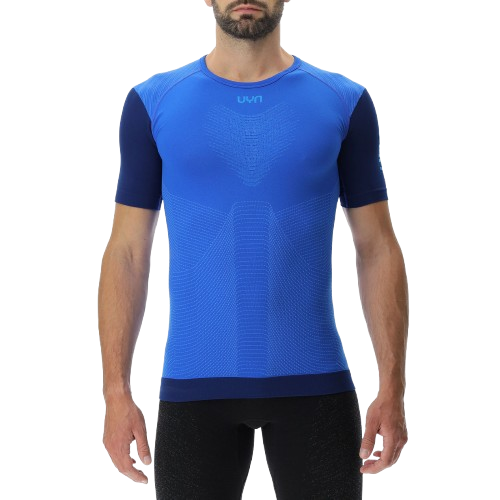 Laufshirt UYN Man Running PB42 OW Shirt SH_SL Strong Blue/Peacot