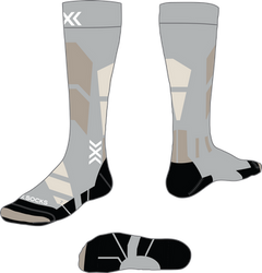 Ski socks X-Socks Ski Perform Merino OTC Seal Grey/Light Sand - 2024/25