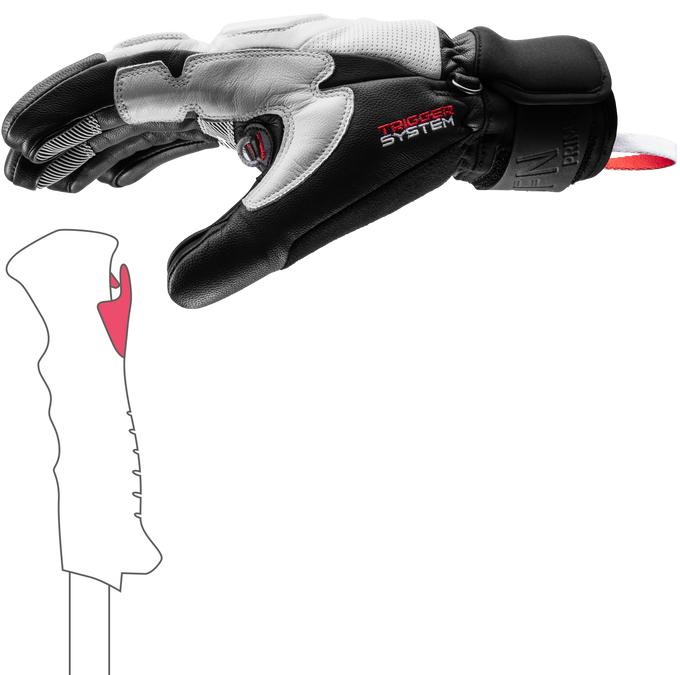 Gloves LEKI Griffin Prime 3D White/Grey - 2025/26