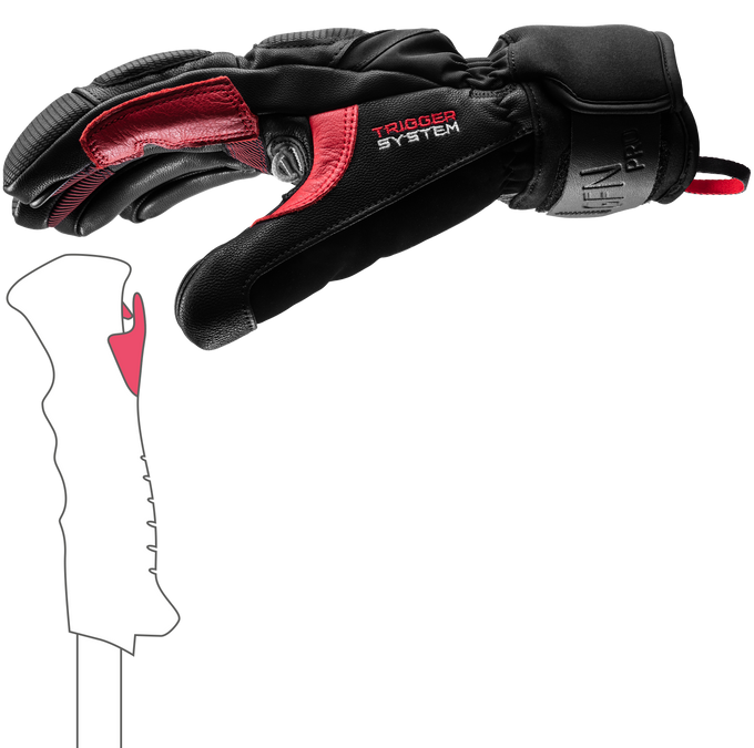 Handschuhe LEKI Griffin Pro 3D Black/Red - 2025/26