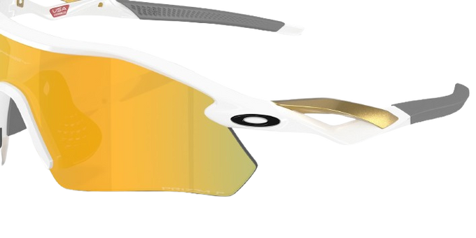 Sunglasses Oakley Radar Plate Polished White/Gold Frame/Prizm 24K Polarized Lenses