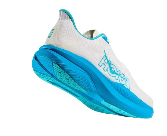 Man Schuhe Hoka Mach 6 White/Skyward Blue