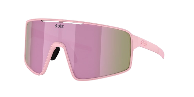 Sunglasses BLIZ P001 Frame Matte Powder Pink with Brown W Rose Multi Lenses