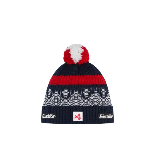 Beanie Eisbar Norrak Pompon MÜ SA Navy Blue/White/Red - 2025/26