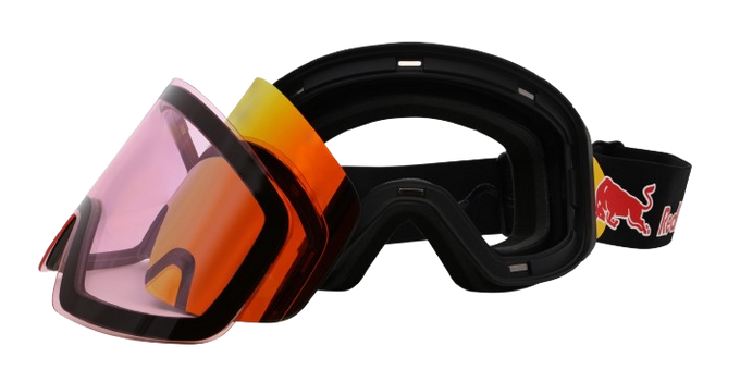 Brille Red Bull Spect Jam Black/Orange With Red Mirror + Zusätzliche Verglasung - 2025/26