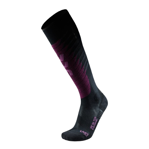 Ski socks UYN Women Ski One Biotech Black/Purple - 2025/26
