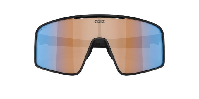 Sunglasses BLIZ P001 Matte Black Frame / Coral/Orange Mirror Blue Lenses