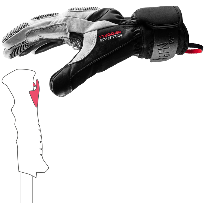 Gloves LEKI Griffin Pro 3D White/Black - 2025/26