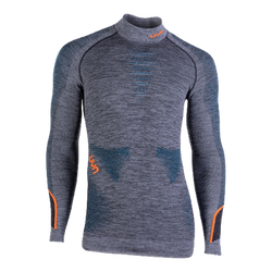 Thermal underwear UYN Man Ambityon UW Shirt LG_SL Melange Turtleneck Black Melange/Atlantic/Orange Shiny - 2023/24